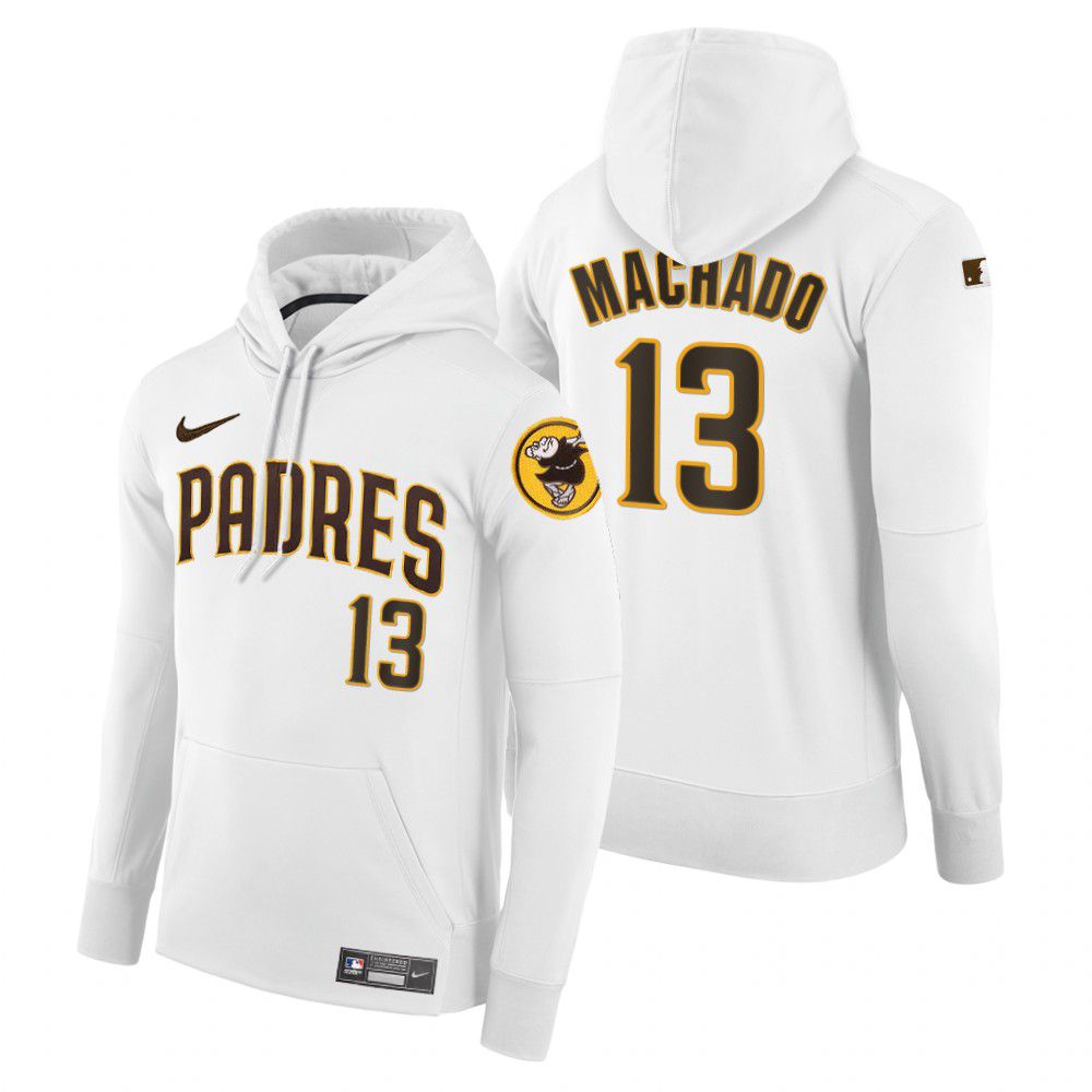 Men Pittsburgh Pirates #13 Machado white home hoodie 2021 MLB Nike Jerseys